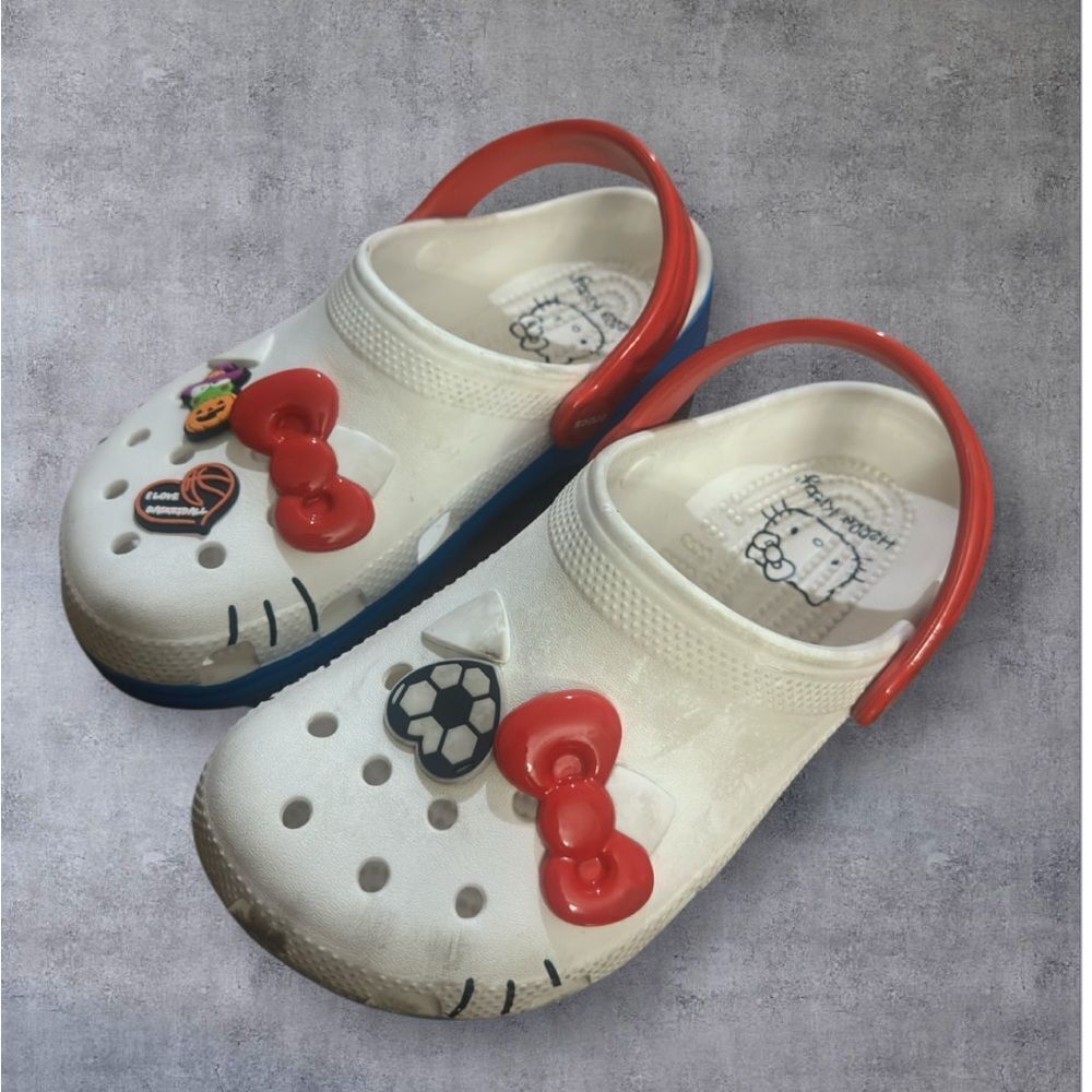 CROCS Kids White and Red Clogs